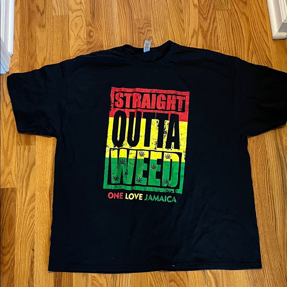 Jamaica T-shirt, extra large, straight OUTTA WEED